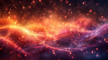 Colorful abstract waves of light and energy swirling together in a vibrant cosmic display during the night