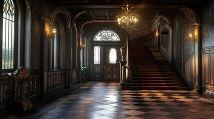 Fototapeta premium Eerie Mansion Interior 