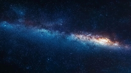 Fototapeta premium A breathtaking view of the spiral galaxy in the night sky over a tranquil landscape at dusk