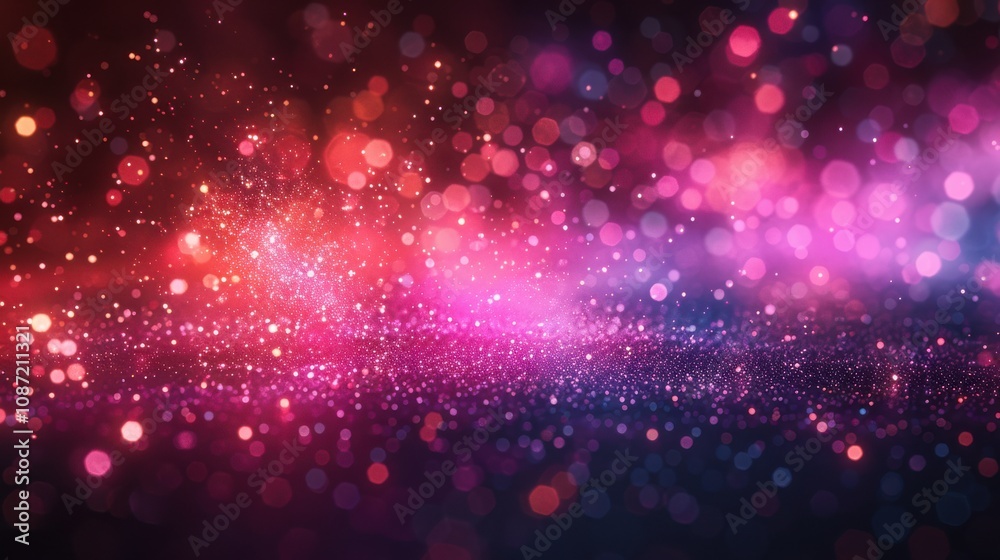 Poster colorful abstract background with sparkling bokeh lights in various shades creating a dreamy atmosph