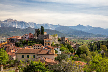 Obraz premium Ameglia, La Spezia, Liguria, Italy: The old town of Ameglia, in the province of La Spezia.