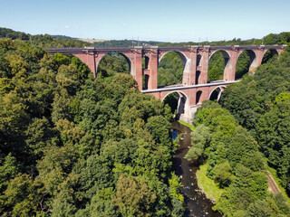 Fototapeta premium Panorama of the Elstertal Bridge in Vogtland