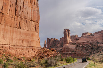 Detail of indigenous culture Petroglyphs etch in the walls along Potash Road in Moab Utah