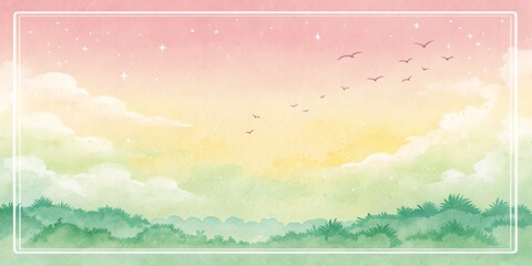 Indian Flag Watercolor Background with Golden Frame


