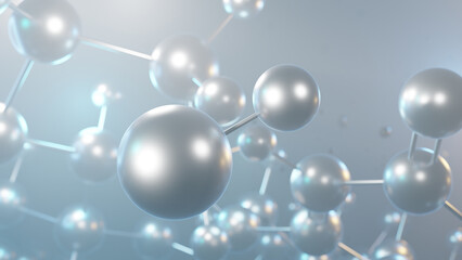 hydrofluoric acid molecular structure, 3d model molecule, solution hydrogen fluoride, structural chemical formula view from a microscope