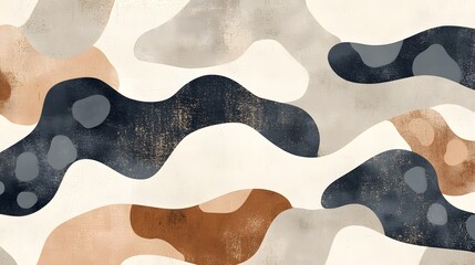 Obraz premium Minimalist animal print pattern with subtle leopard spots neutral colors on a taupe background