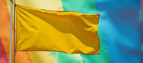 Stylized representation of the LGBTQ Pride theme a vibrant rainbow flag symbolizing gender diversity set against an abstract backdrop to celebrate Pride Month and promote acceptance for all identities