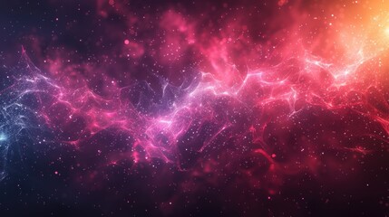 Obraz premium Colorful cosmic nebula with swirling gas and stars in deep space background