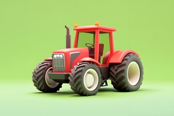 Obraz premium Tractor isolated on background. 3d rendering - illustration 