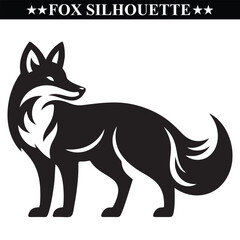 fox silhouette vector illustration on white background
