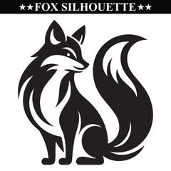 fox silhouette vector illustration on white background