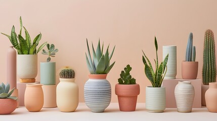 Cultivated Freshness: Minimalist Pot and Leafy Foliage for a Trendy and Organic Home Environment