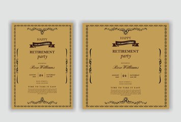 Retirement party invitation  flyer design template
