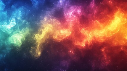 Abstract Cosmic Nebula with Vivid Colors and Stars