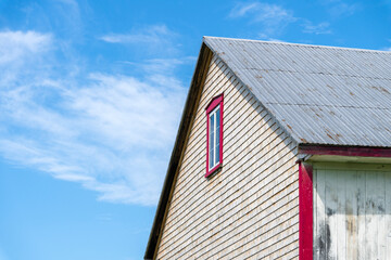 An old wooden Canadian farm building