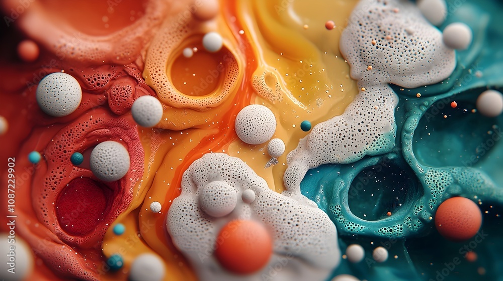 Poster captivating molecular mosaic a visually striking of the intricate patterns and vibrant color dynamic