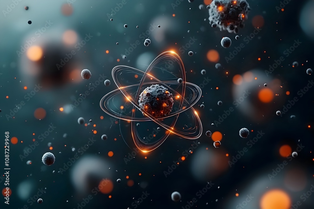 Poster captivating molecular visualization a mesmerizing depiction of the building blocks of matter with sw