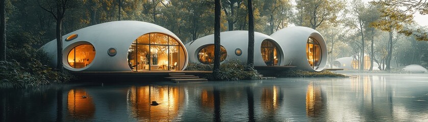 Creating sustainable urban green spaces environmental megacity garden islands with flowing waterways