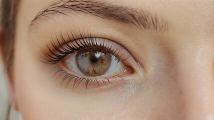 Close-Up of a Female Eye with Natural Detail and Stunning Clarity, woman eye, female beauty,