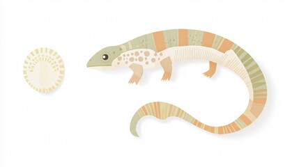 Fototapeta premium Hand Drawn lizard illustration on white background