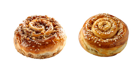 Fototapeta premium Baked cakes on white background 