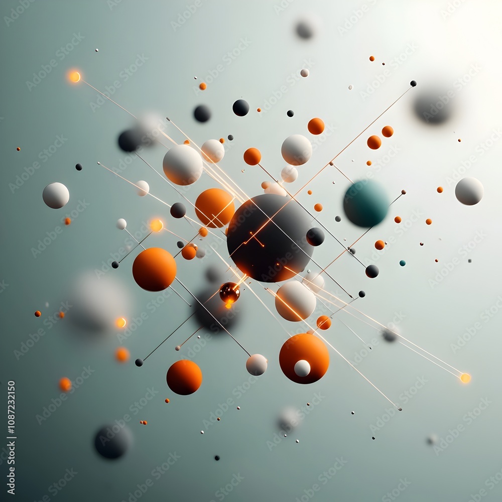 Poster mesmerizing molecular geometry a hypnotic visualization of subatomic structures featuring dynamic ka