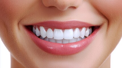 Obraz premium Dental check-up teeth cleaning smile maintenance concept. Bright smile with perfect white teeth.