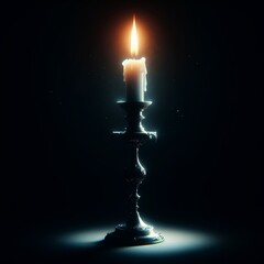 Fototapeta premium candle darkness flame light candlestick night starry sparkles magic void mystical