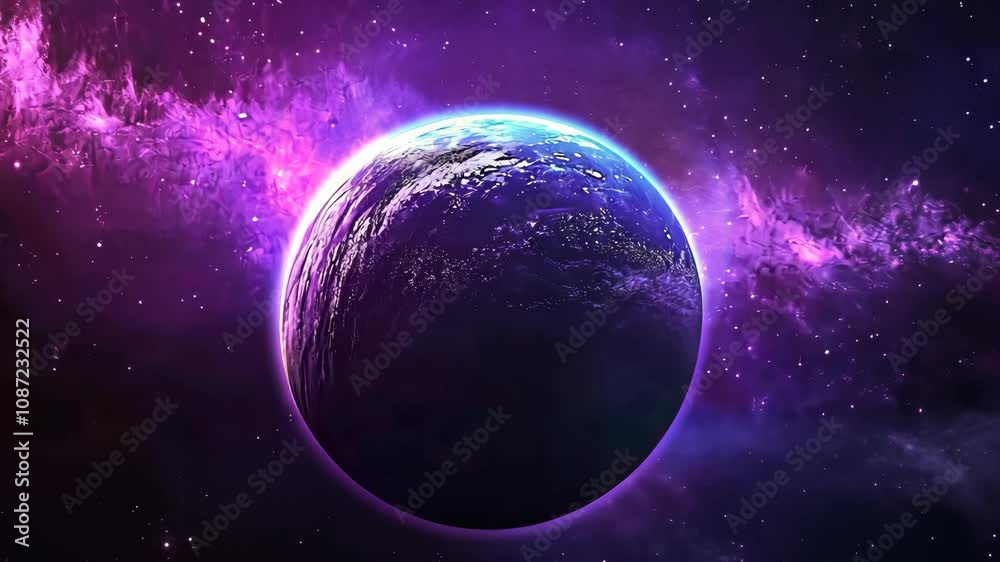 Wall mural space gradient text effect video