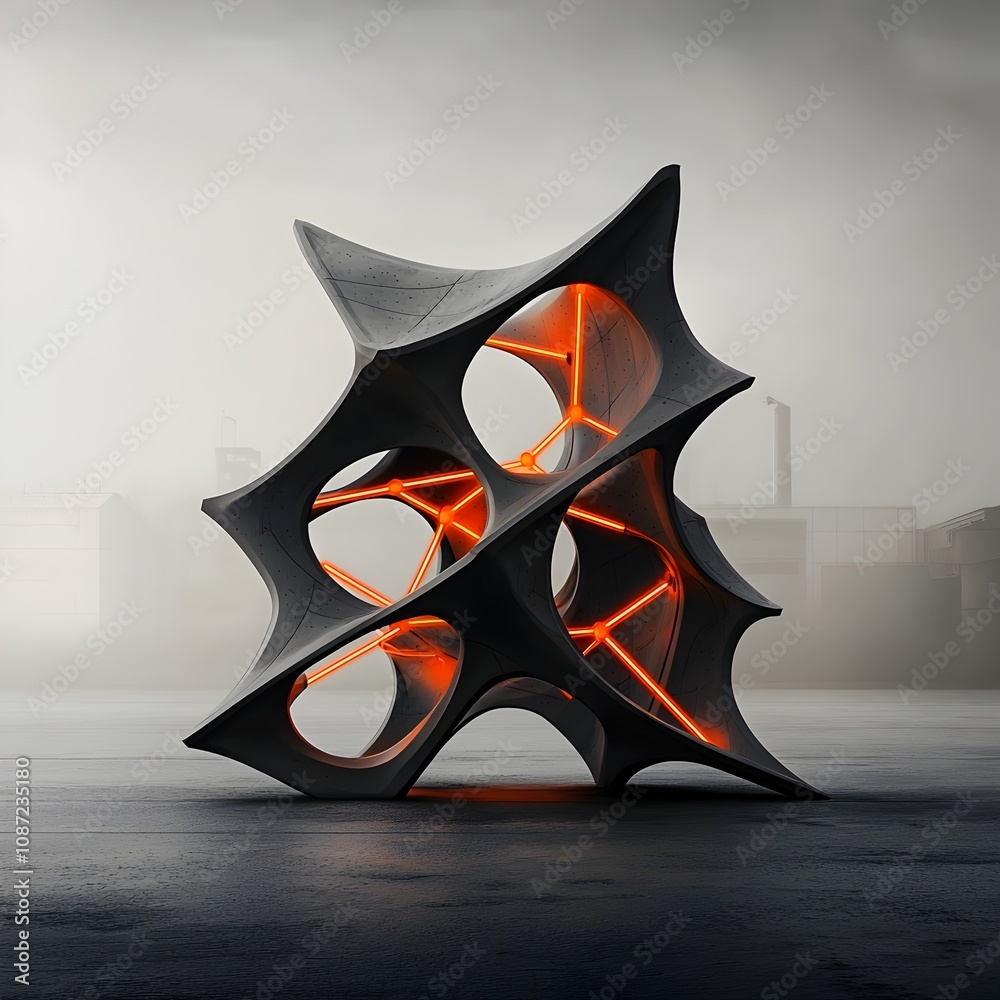 Poster mesmerizing digital visualization of an intricate three dimensional molecular framework showcasing t