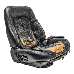 Broken Car Seat against transparent background for Damage and Repair Illustrations
