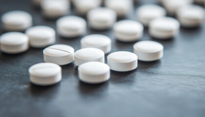 pills on a white background