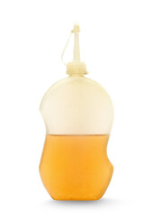 Lube in plastic bottle on white