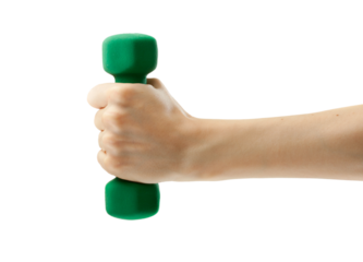 Dumbbell in female hand