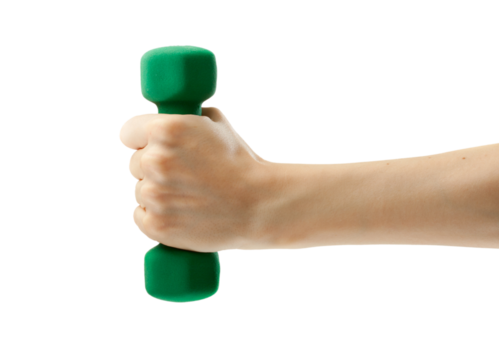 Dumbbell in female hand
