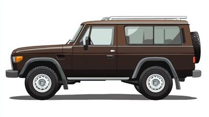 A side view illustration of a classic brown SUV vehicle.