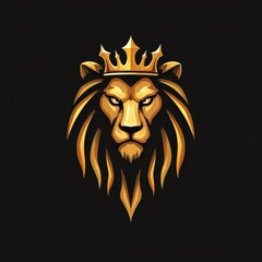 Obraz premium Regal Lion Icon: Radiant Crown Mane