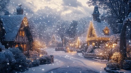 Snow-Covered Village 