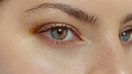 Obraz premium Close-Up of a Female Eye with Natural Detail and Stunning Clarity, woman eye, female beauty,