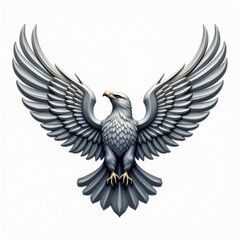 Obraz premium Soaring Eagle Icon with Intricate Feather Details