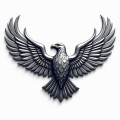 Fototapeta premium Soaring Eagle Icon with Intricate Feather Details