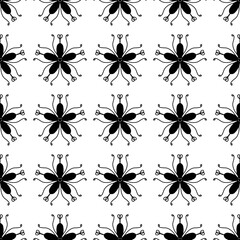 Obraz premium black and white flowers