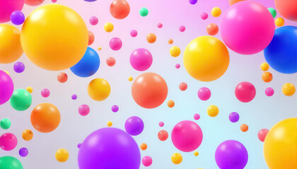 Colorful floating balls abstract background digital art vibrant atmosphere aesthetic design fun and playful concept