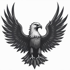 Obraz premium Majestic Eagle Icon in Grayscale