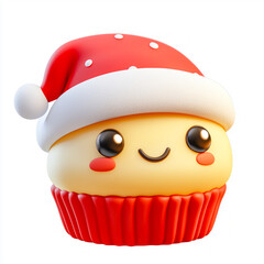 Adorable Christmas Treats: Cartoon Style Icon in Simple Shapes,  Clipart on White Background,