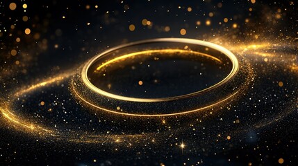 Abstract golden ring background