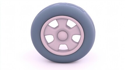 Fototapeta premium Abstract 3D Illustration of a Sleek Car Tire on a Pristine White Backdrop: A Modern Automotive Design