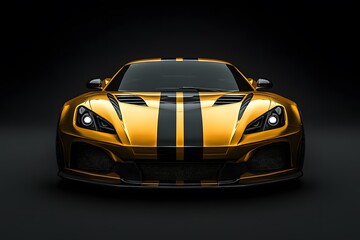 3D rendering of a brand-less generic concept car
