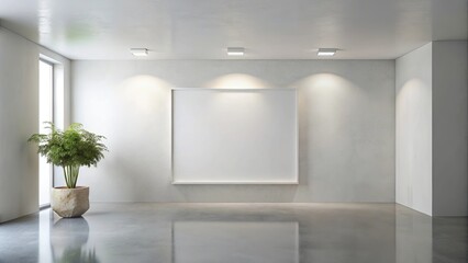 Modern Minimalist Interior with Blank Wall Space and Potted Plant