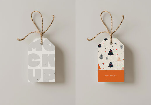 Mockup With Price Tag Label and Big Negative Copy Space